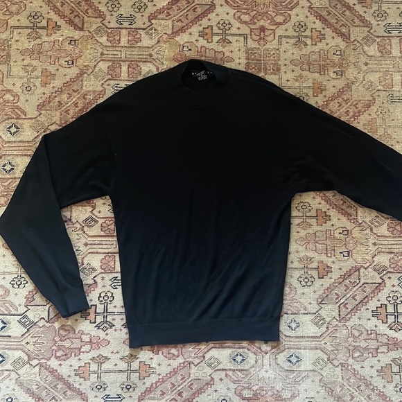 Mens Vintage Baracuta mock neck silk blend sweater small black - Picture 2 of 7